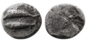 MYSIA, Kyzikos. Circa 550-500 BC. AR Obol. Rare.