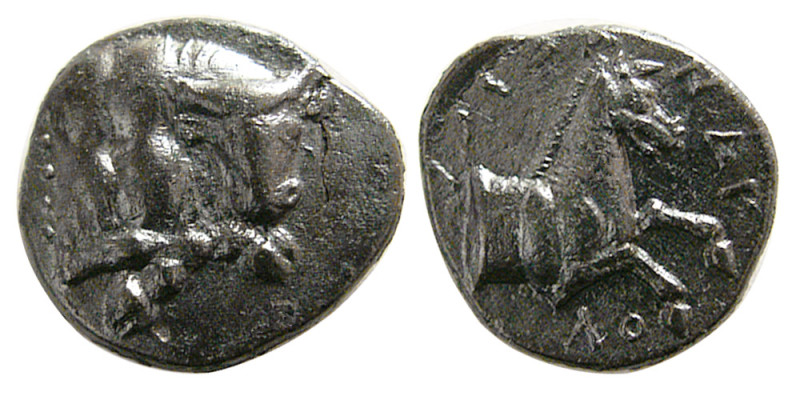 THESSALY, Pherai. Teisiphon. Tyrant, 359-353 BC. Æ (2.65 gm; 15 mm). Forepart of...