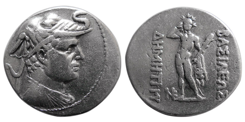BAKTRIAN KINGS, Demetrios I. Circa 200-185 BC. AR Drachm (4.12 gm; 20 mm). Diade...