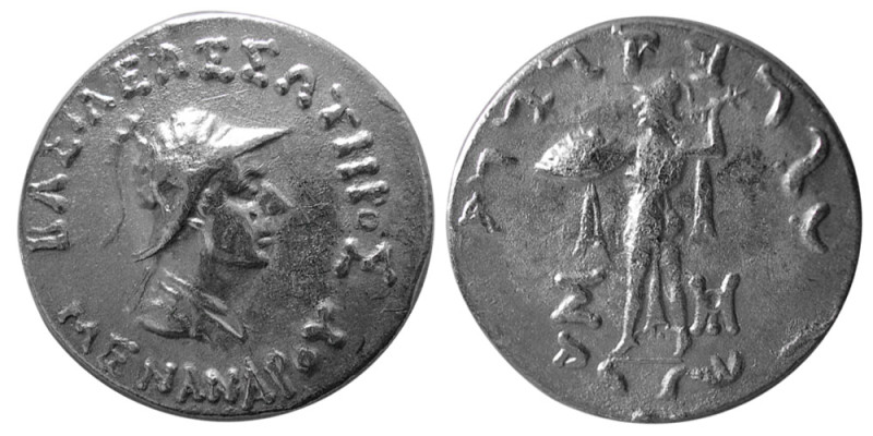 BAKTRIAN KINGS, Menander I Soter, Ca. 165/55-130 BC. AR Tetradrachm (9.56 gm; 24...