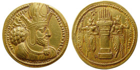 SASANIAN KINGS. Shahpur I. 240-272 AD. Gold Dinar.