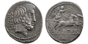 ROMAN REPUBLIC, L. Tilurius L.F. Sabinus. 89 BC. AR Denarius