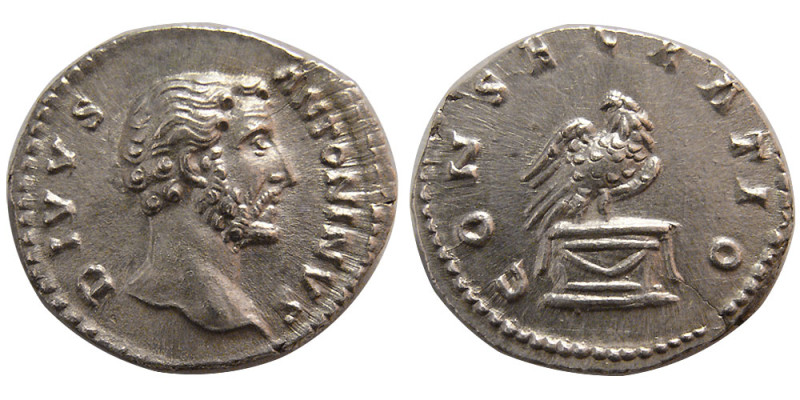 ROMAN EMPIRE. Antoninus Pius. 138-161 AD. AR Denarius (3.00 gm; 18 mm). DIVVS AN...