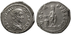 ROMAN EMPIRE, Septimus Severus for Geta, 193-211 AD. AR Denarius