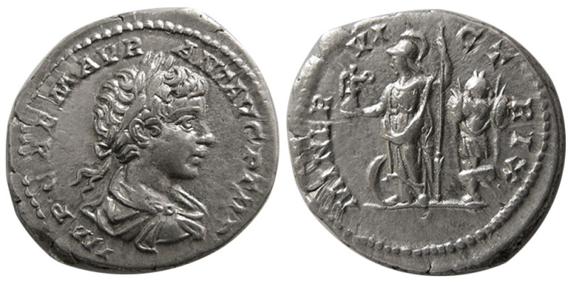ROMAN EMPIRE, Caracalla. 198-217 AD. AR Denarius (3.15 gm; 19 mm). Struck 198 AD...