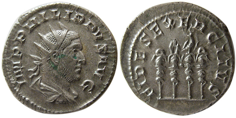 ROMAN EMPIRE, Philip I, 244-249 AD. AR Antoninianus (3.59 gm; 21 mm). Rome, 247-...