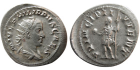 ROMAN EMPIRE. Philip II, as Caesar, 244-247 AD. AR Antoninianus