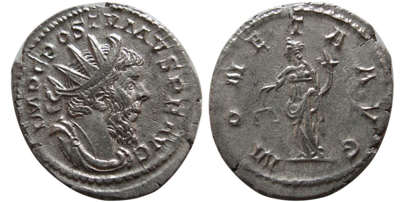 ROMAN EMPIRE, Postumus, 260-269 AD. AR Antoninianus (4.27 gm; 21mm x 23mm). Lugd...