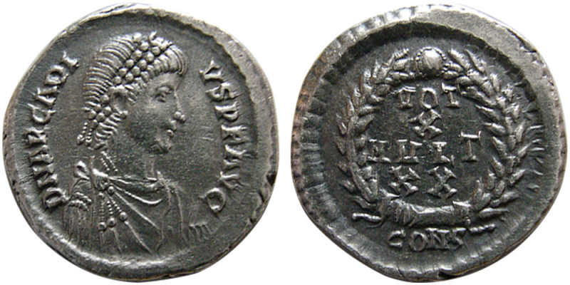 ROMAN EMPIRE, Arcadius, 383-408 AD. AR Siliqua (2.03 gm; 17 mm). Constantinople,...