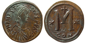 BYZANTINE EMPIRE. Anastatius I. 491-518 AD. Æ Follis