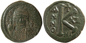 BYZANTINE EMPIRE, Justinian I. AD. 527-565. Æ 1/2 Follis