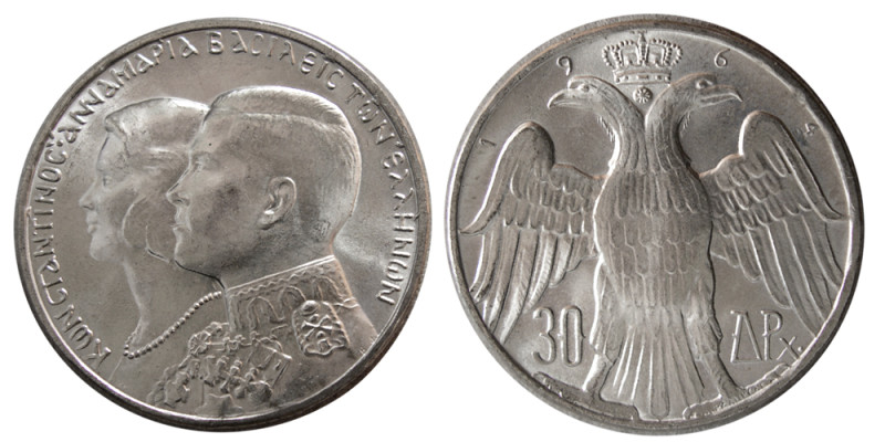 KINGDOM of GREECE. 1964. Silver 30 Drachmai (12.00 gm; 30 mm). Commemorating the...