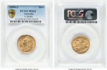Victoria gold Sovereign 1890-S MS62 PCGS, Sydney mint, KM10, S-3868B. Normal JEB, second legend. A lovely, shimmering Mint State example with the ligh...