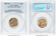 Victoria gold Sovereign 1893-M MS62 PCGS, Melbourne mint, KM13, S-3875. First year of issue for the veiled head type from Melbourne; boldly fresh and ...