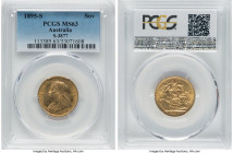 Victoria gold Sovereign 1895-S MS63 PCGS, Sydney mint, KM13, S-3877. Bold and even a touch flashy, with a smattering of occasional chatter across the ...