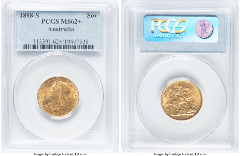 Victoria gold Sovereign 1898-S MS62+ PCGS, Sydney mint, KM13, S-3877. A gratifyi...