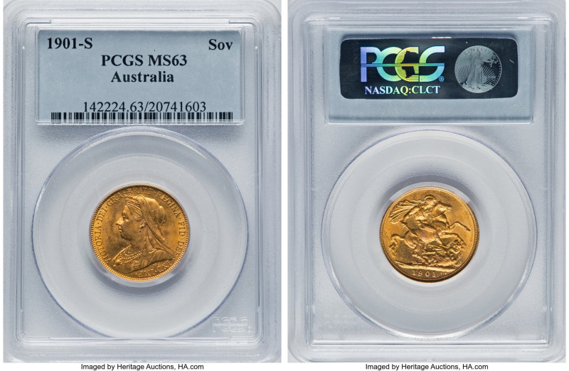 Victoria gold Sovereign 1901-S MS63 PCGS, Sydney mint, KM13, S-3877. A wonderful...