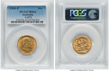 Edward VII gold Sovereign 1903-P MS62 PCGS, Perth mint, KM15, S-3972. A delightfully fresh and vibrant specimen from Western Australia's famed mint. H...