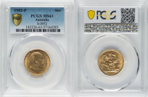 Edward VII gold Sovereign 1903-P MS61 PCGS, Perth mint, KM15, S-3972. A profusely shimmering selection in captivating straw-yellow hue. HID09801242017...