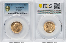 George V gold Sovereign 1919-M MS64 PCGS, Melbourne mint, KM29, S-3999. Designated 'scarce' in the Marsh book. The previous time we had the privilege ...