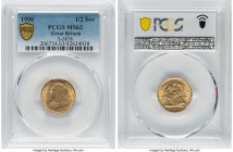 Victoria gold 1/2 Sovereign 1900 MS63 PCGS, KM784, S-3878. A delightful pale-gold example with considerate luster. HID09801242017 © 2022 Heritage Auct...