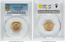 Edward VII gold 1/2 Sovereign 1906 MS63 PCGS, KM804, S-3974B. An appreciable representative, with gingerly shimmering surfaces. HID09801242017 © 2022 ...