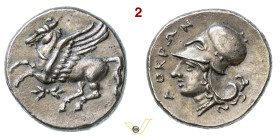 BRUTTIUM Lokroi Epizephyrioi (350-275 a.C.) Statere. D/ Pegaso in volo e sotto un fulmine R/ Testa elmata di Athena Calciati 13 Ag g 8,60 mm 22 • Ex A...
