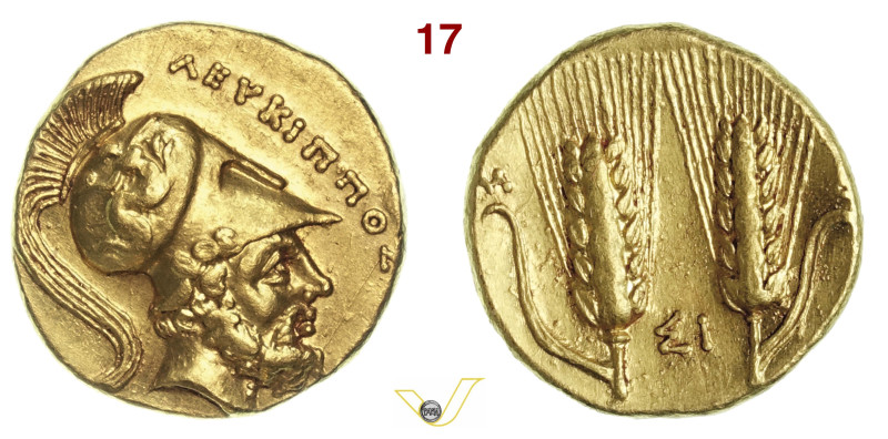 LUCANIA Metapontum periodo di Pirro (280-279 a.C.) 1/3 di Statere d'oro. D/ Test...