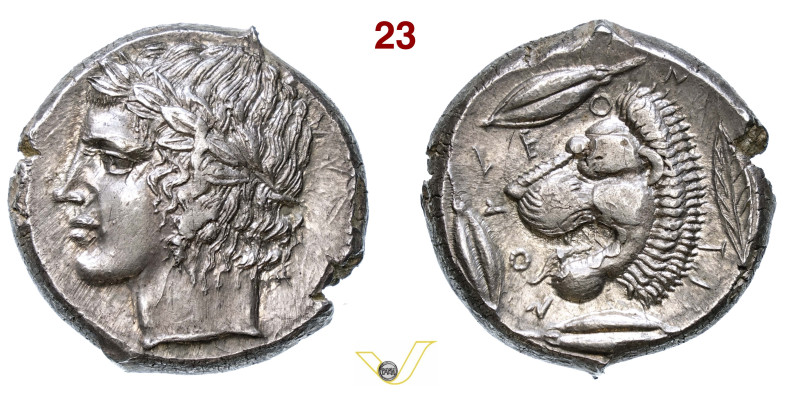 SICILIA Leontini (425-422 a.C.) Tetradramma. D/ Testa laureata di Apollo R/ Prot...
