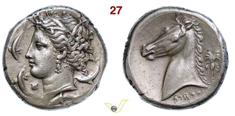 SICILIA Siculo-Punica (Lylibaion ?) (320-300 a.C.) Tetradramma. D/ Testa di Pers...