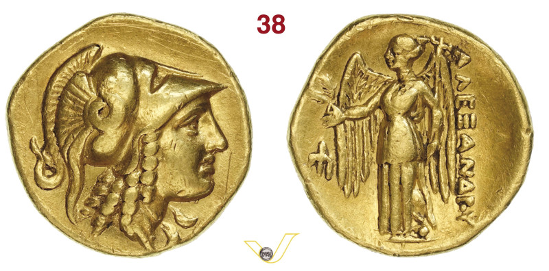 MACEDONIA ALESSANDRO III, MAGNO (336-323 a.C.) Statere Amphipolis D/ Testa elmat...