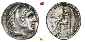 MACEDONIA ALESSANDRO III, MAGNO (336-323 a.C.) Tetradramma (Cassandro, 306-297) Amphipolis D/ Testa di Eracle con pelle leonina R/ Giove seduto con sc...