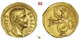 AUGUSTO (27 a.C.-14 d.C.) Aureo (25-22 a.C.) Zecca incerta spagnola, probabilmente Colonia Patricia D/ Testa a d. R/ La Vittoria, con corona di alloro...