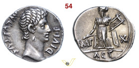AUGUSTO (27 a.C.-14 d.C.) Denario Zecca incerta spagnola, probabilmente Colonia Patricia D/ Testa a d. R/ Apollo di Actium con lira. Coh. 144 RIC 171a...