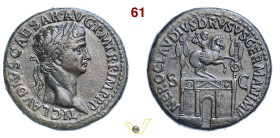CLAUDIO (41-54) Sesterzio D/ Testa laureata R/ Arco trionfale sormontato da statua equestre tra due trofei. RIC 114 Ae g 28,99 mm 36 • Ex Artemide, as...