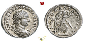 ELAGABALO (218-222) Antoniniano D/ Busto radiato, drappeggiato e corazzato R/ La Vittoria incedente a d. con ramo di palma e corona. Coh. 290 RIC 155 ...