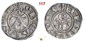 ASCOLI CONTE I DA CARRARA (1414-1420) Bolognino D/ Grande A R/ lettere a croce CNI 4/6 Mazza tipo 39/40 Ag g 1,01 mm 17 RR q.SPL