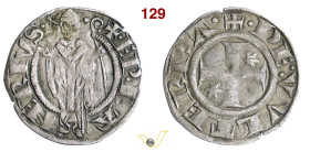 BERIGNONE RANIERI III BELFORTI, Vescovo (1301-1321) Grosso agontano da 20 Denari D/ Il Vescovo stante con pastorale, benedicente R/ Croce patente acca...