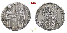 BRESCIA SIGNORIA DI BERARDO MAGGI ? (1298-1308) Grosso emesso dopo il 1302 D/ S. Apollonio, con pastorale, benedicente in trono R/ San Giovita e San F...