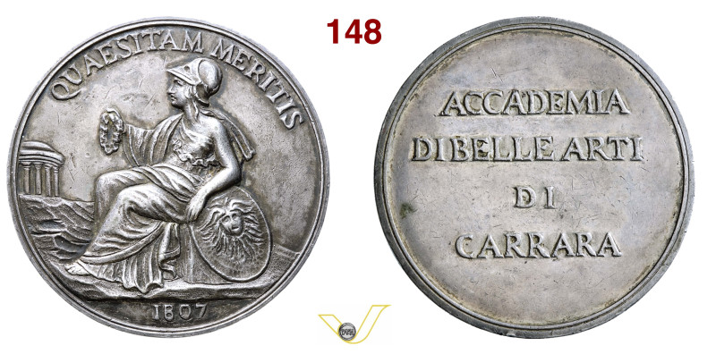 CARRARA ACCADEMIA DELLE BELLE ARTI Medaglia 1807 Ag g 80,45 mm 62 RRRR • Non abb...