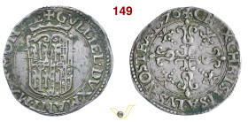 CASALE GUGLIELMO GONZAGA (1550-1587) Bianco 1570 D/ Stemma coronato R/ Croce ornata MIR 274/4 Ag g 4,80 mm 26 BB