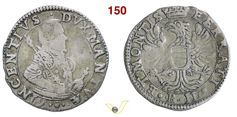 CASALE VINCENZO I GONZAGA (1587-1612) 1/8 di Tallero da 2 Bianchi s.d. D/ Busto ...