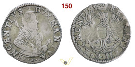 CASALE VINCENZO I GONZAGA (1587-1612) 1/8 di Tallero da 2 Bianchi s.d. D/ Busto corazzato con scettro e mano sulla impugnatura della spada R/ Aquila c...