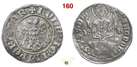 COMO FRANCHINO I RUSCA (1327-1335) Grosso da 12 Imperiali D/ Aquila ad ali spiegate R/ S. Abbondio con pastorale, seduto in trono, benedicente MIR 272...