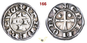 CREMONA COMUNE (1155-1330) Grosso da 6 Denari Imperiali D/ Lettere P R I su due righe e sopra Ω (omega) R/ Croce patente con bisante nel I e nel II qu...