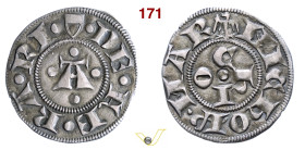 FERRARA NICOLO' III D'ESTE (1393-1441) Marchesino D/ Grande A gotica R/ lettere ChIO a croce MIR 221 Ag 0,93 mm 18 • Bella patina di monetiere BB÷SPL...