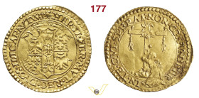 FERRARA ERCOLE II D'ESTE (1534-1559) Scudo d'oro del Sole s.d. con il titolo di DVX CARNVTVM (Duca di Chartres, feudo avuto con la dote della moglie R...