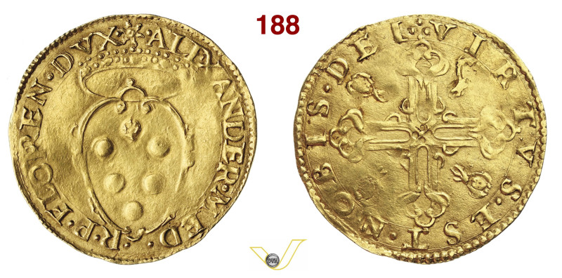 FIRENZE ALESSANDRO DE' MEDICI (1532-1537) Scudo d'oro del sole D/ Stemma sormont...