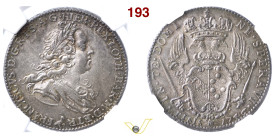 FIRENZE FRANCESCO II DI LORENA (1737-1765) 5 Paoli o 1/2 Francescone 1746 MIR 362/2 Ag g 13,6 circa mm 33 R • In slab NGC MS 62 (top pop); moneta diff...