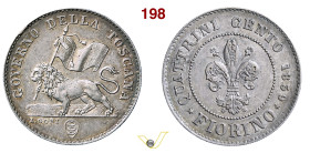 FIRENZE GOVERNO PROVVISORIO DELLA TOSCANA (1859) Fiorino 1859 MIR 467 Ag g 6,82 mm 24 • Patina di monetiere SPL